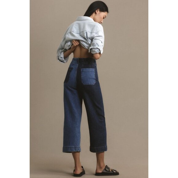 MAEVE BY ANTHROPOLOGIE Women's The Colette Cropped Wide-Leg Pants Size 27 - Picture 3 of 8